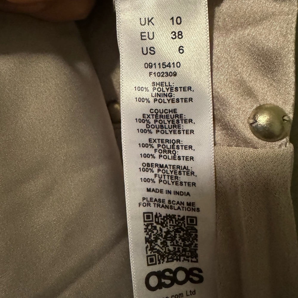 ASOS DESIGN Drop Waist Stud Detail Pleat Midi Dress - Size 6 - Picture 9 of 11